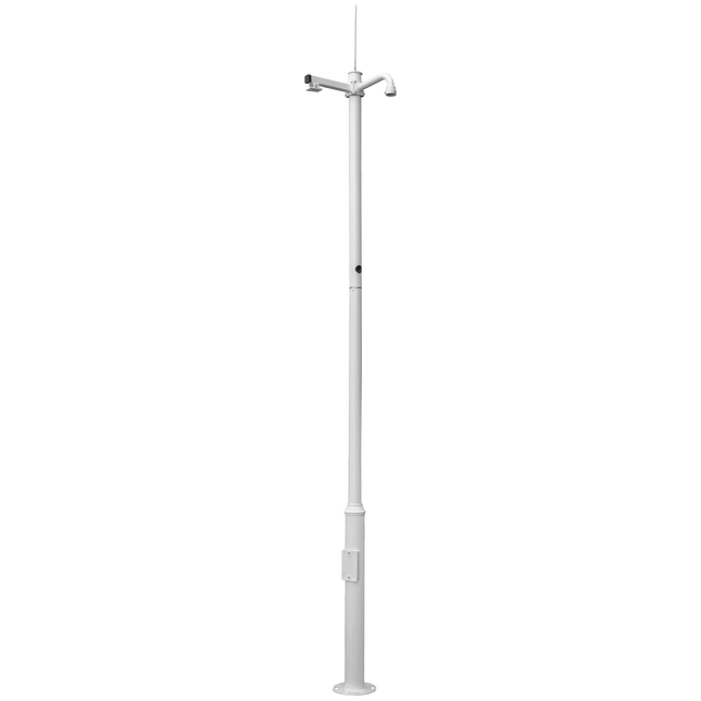 AlarmsystemExpert.co.uk Kameramast 4,5m Vit, Galvaniserat stål, Åskledare
