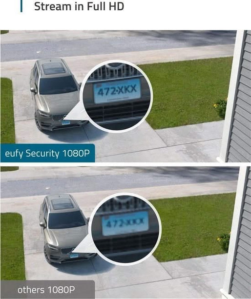 Eufy Strålkastarkamera 2K, IP-säkerhetskamera, Utomhus, Trådbunden, Amazon Alexa & Google Assistant, 2500 lm, 5000 K