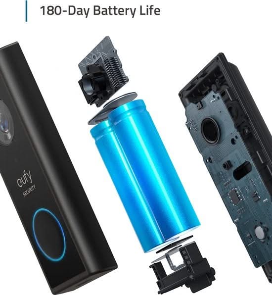 Sonnette vidéo Eufy, résolution 2K, batterie rechargeable, extension à Homebase