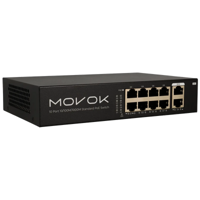 10-portars PoE-switch, Gigabit, 100 m PoE