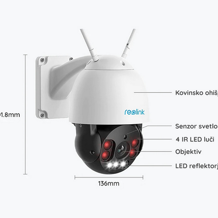 Reolink RLC-523WA Smart 5MP PTZ WiFi camera Spotlight