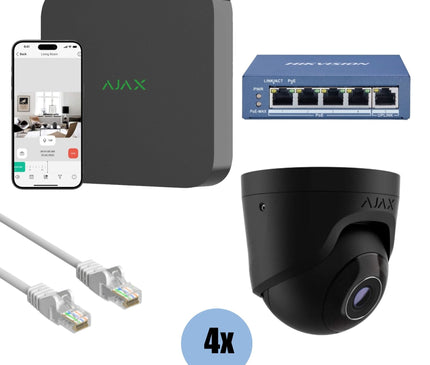 Ajax Systems Ajax Systems Kit 4x Turret, NVR and cabling black