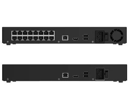 Ajax Systems Ajax Systems H2D16PAC NVR Recorder, 16 Channels, 16x PoE, 4K HDMI, Black