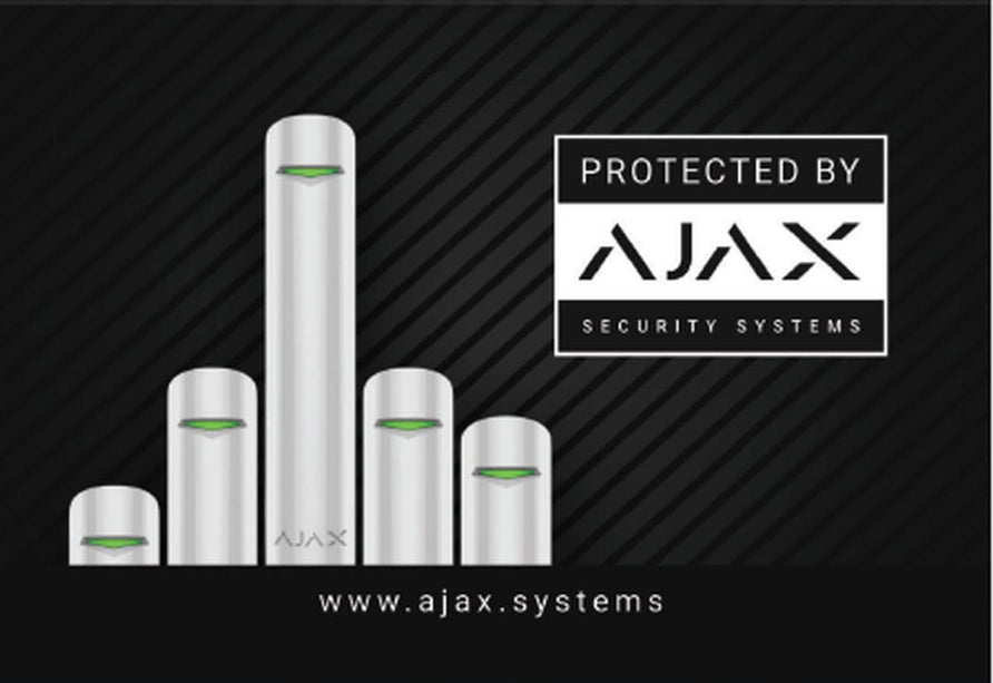 Ajax Systems Ajax Systems Sticker 150 x 100mm (Protégé par)