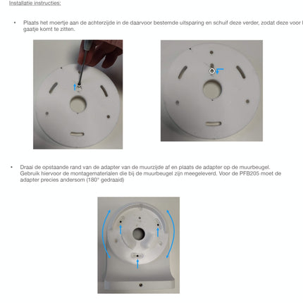 Ajax Systems Muurbeugel adapter Wit voor TurretCam