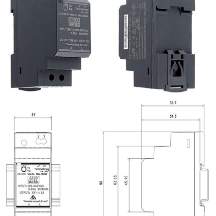 AlarmsystemExpert.nl Gürteltransformator 12V DC für z.B. Video-Türklingel Ajax Doorbell & Hikvision KV6113 (DC-Stromversorgung)