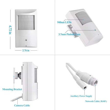 AlarmsysteemExpert.nl AlarmsysteemExpert.nl Bewegingsmelder IP camera (PIR), Full HD, Onvif, PoE, Microfoon, 940Nm IR