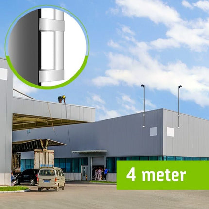 AlarmsysteemExpert.nl AlarmsysteemExpert.nl Cameramast 4 meter Ø 90mm met RVS muurbeugels