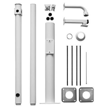 AlarmsystemExpert.co.uk Kameramast 4.5m Weiß, Stahl verzinkt, Blitzableiter