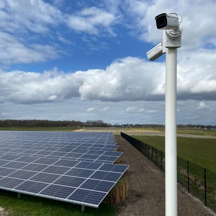 AlarmsystemExpert.nl Camera mast movable aluminum 3 meters Ø 90mm with tile frame