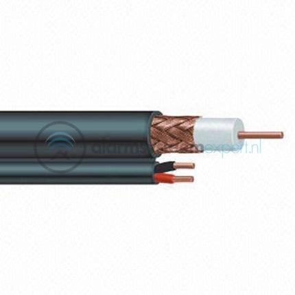 Alarm SystemExpert.co.uk Câble combiné coaxial RG59 avec câble d'alimentation DC, 100 mètres