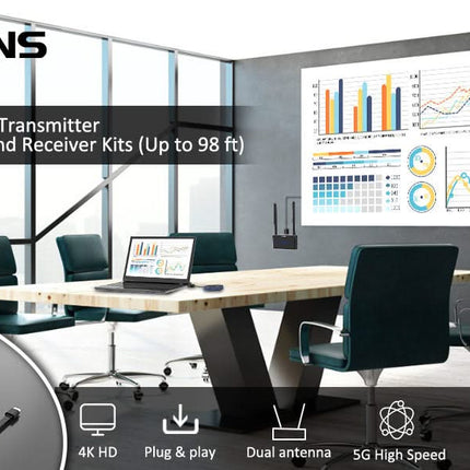 Alarm SystemExpert.co.uk Wireless Hdmi Transmitter And Receiver 4K/30Hz.