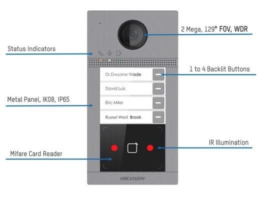 Alarm SystemExpert.co.uk Alarm SystemExpert.co.uk DS-KV8213-WME1 BUILD 2 knappar Full HD PoE