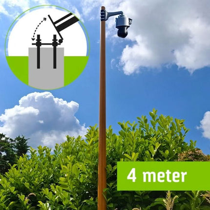 Alarm SystemExpert.co.uk Lätt träkonstruktion kameramast med lutande ankare 4 meter