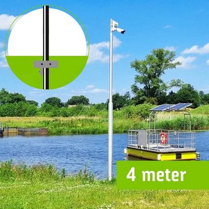 AlarmsystemExpert.co.uk Fast kameramast 4 meter avsmalnande med inspektionslucka