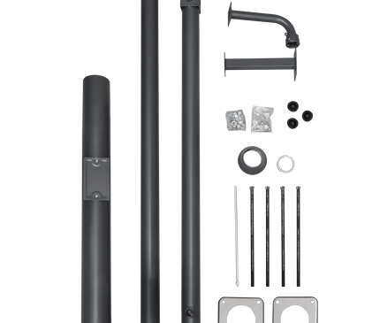 AlarmsysteemExpert.nl Camera Pole 4.5 m, Anthracite Gray, Galvanized Steel, Lightning Rod