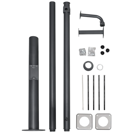 AlarmsysteemExpert.nl Cameramast 4.5m Donkergrijs, Gegalvaniseerd staal, Bliksemafleider