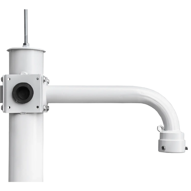 AlarmsysteemExpert.nl Mât pour caméra 4,5 m, blanc, en acier galvanisé, paratonnerre