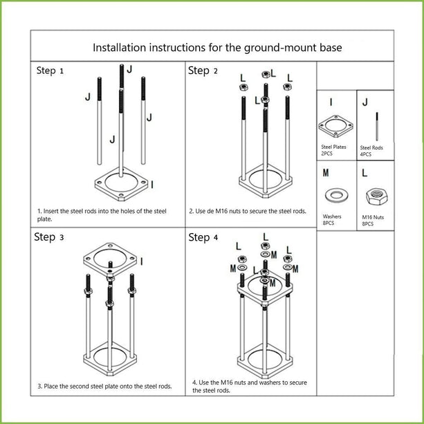 AlarmsysteemExpert.nl Camera Pole 4.5 m, Anthracite Gray, Galvanized Steel, Lightning Rod