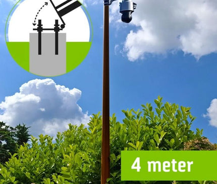 Alarm SystemExpert.co.uk Mörk träkonstruktion kameramast med lutningsankare 4 meter