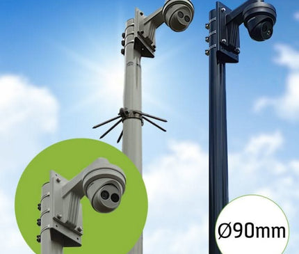 Alarm SystemExpert.nl Alarm SystemExpert.nl Round camera mast with tilt anchor 3 meters Ø 90mm