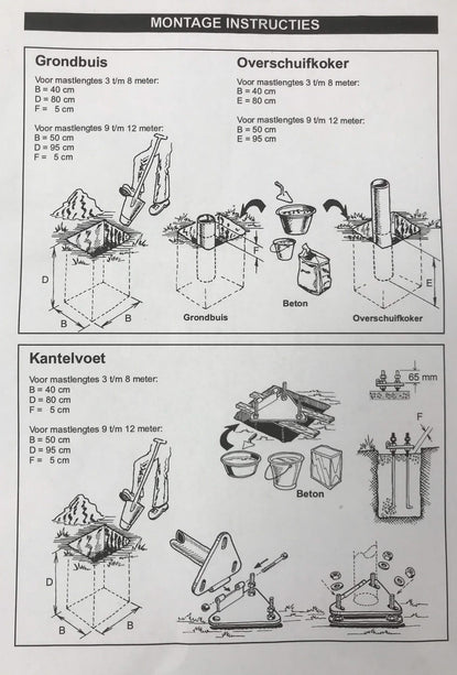 AlarmsysteemExpert.nl Ronde cameramast met kantelanker 3 meter Ø 90mm