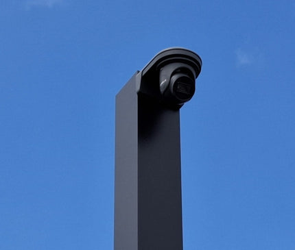 Alarm SystemExpert.co.uk Mât de caméra carré avec ancre inclinable 3 mètres Noir