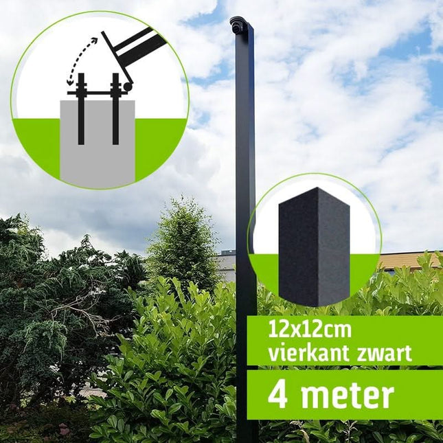 Alarm SystemExpert.co.uk Fyrkantig kameramast med lutningsankare 4 meter Svart
