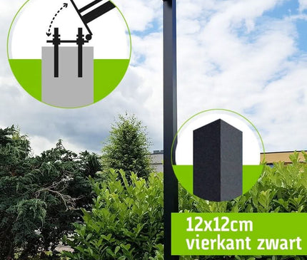 Alarm SystemExpert.co.uk Mât de caméra carré avec ancre basculante 4 mètres Noir