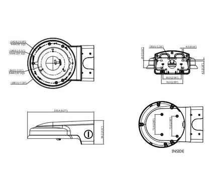 Dahua PFB211W-B Muursteun Buitentoepassing Zwart
