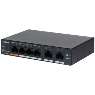 Dahua Dahua DH-CS4006-4ET-60, 4xPoE 100Mb Anschlüsse, Smart Switch, 2x Uplink Gigabit