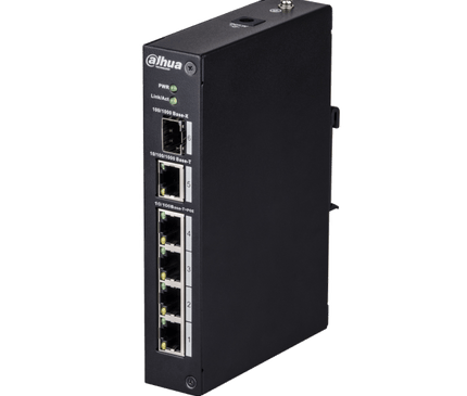 Dahua Dahua DH-PFS3106-4ET-60, 4xPoE Anschlüsse, 1x Uplink 1x SFP Anschluss Gigabit