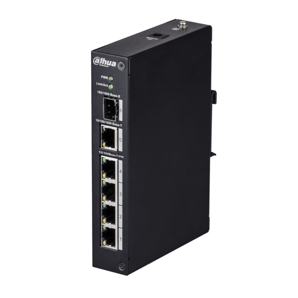 Dahua DH-PFS3106-4ET-60, 4xPoE Anschlüsse, 1x Uplink 1x SFP Anschluss Gigabit