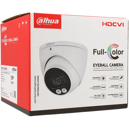 Dahua Dahua HAC-HDW2249T-A-LED, 2MP 2,8mm, HD-CVI, Eyeball, Fullfärg, koax
