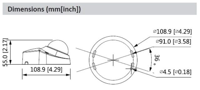 Dahua IPC-HDBW3541F-AS-S2, 5MP Mini Dome Nätverkskamera 2,8mm, Wizsense