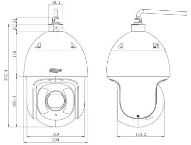 Dahua Dahua IPC-SD6CE445XA-HNR 4MP Speed Dome AI Auto Tracking 45x zoom incl wall mount and power supply