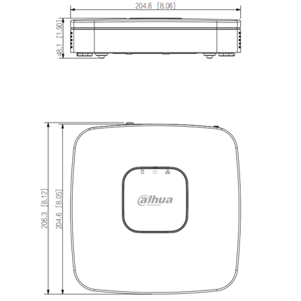 Dahua Dahua NVR2104-P-4KS3 Lite Series, 1x LAN 4x PoE Lämplig för 4 IP-kameror DEMO MODELL