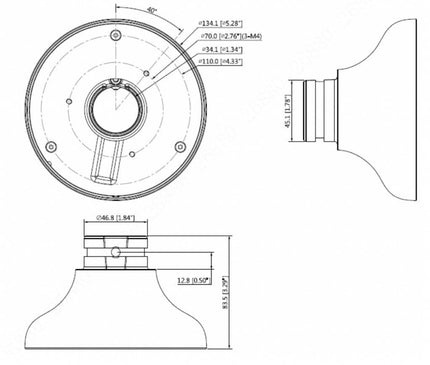 Dahua Dahua PFA107 adaptateur de montage en aluminium