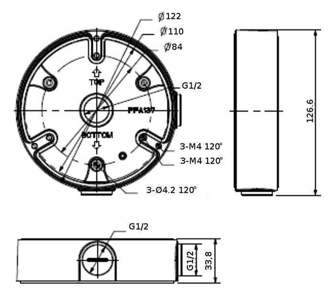 Dahua Dahua PFA137 montagebox voor diverse cameramodellen
