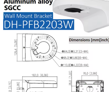 Dahua Dahua PFB2203W Muursteun