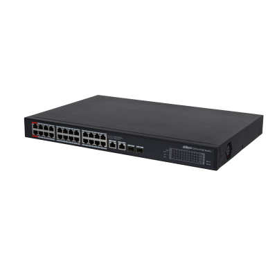 Dahua PFS3228-24GT-360 24x PoE Gigabit Switch 360W 2x SFP och 2x RJ45 Uplink