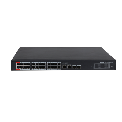 Dahua PFS3228-24GT-360 24x PoE Gigabit Switch 360W 2x SFP och 2x RJ45 Uplink