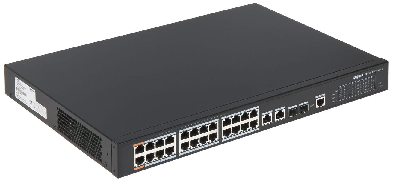Dahua PFS4226-24ET-360, 24-portars 100 Mbps + 2-portars Gigabit PoE-switch, ERBJUDANDE