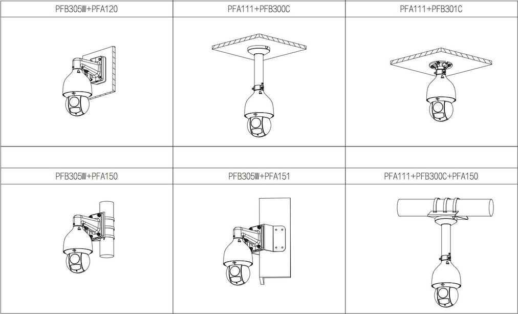 Dahua SD5A825GA-HNR 8MP Starlight PTZ Wizsense, automatisk spårning, 25x optisk zoom, inkl. fäste och strömförsörjning