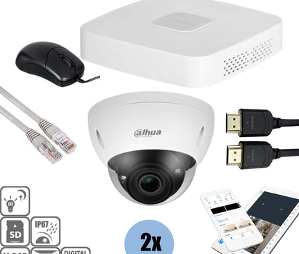 Dahua Dahua Set 2x Dome 8MP + inspelare & kablage