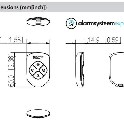 Dahua DHI-ARA24-W2(868) Draadloze Keyfob DEMO