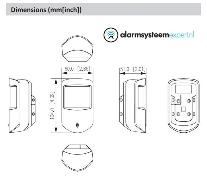 Dahua DHI-ARD2231-W2 Zwart, Draadloze PIR DUAL Detector