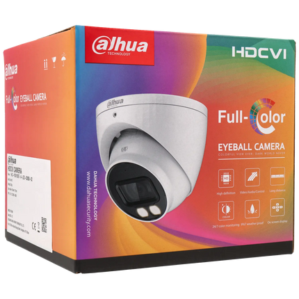 Dahua HAC-HDW1809T-A-LED, 8MP 2.8mm 4K, HDCVI, Full-Color Eyeball Camera, coax