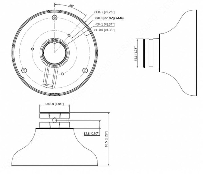 Dahua PFA107 montage adapter van aluminium
