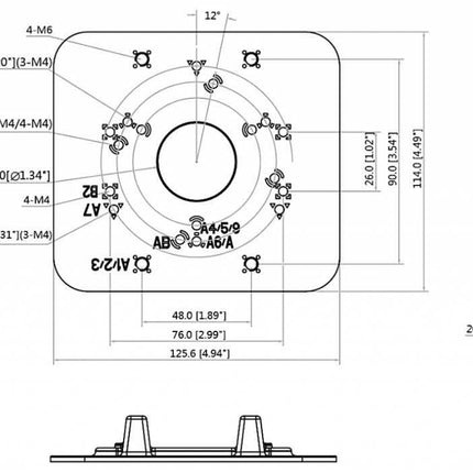 Dahua PFA152-E, paal montage beugel Zwart